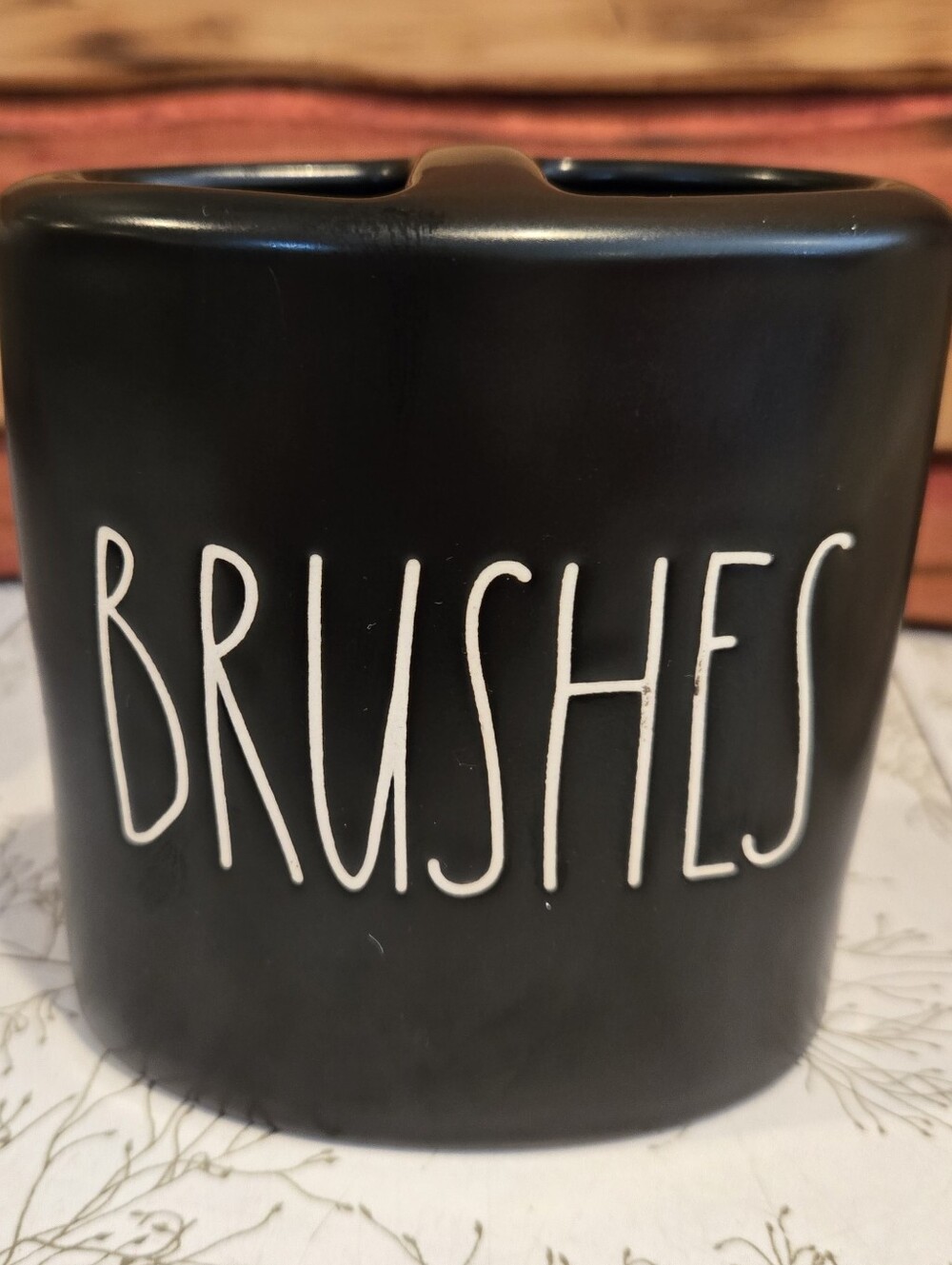 Rae Dunn Black Ceramic Toothbrush Holder